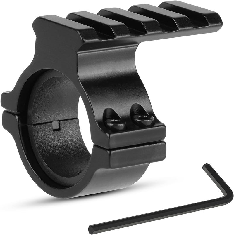 FENTUK 1"/25.4mm & 30mm Rifle Scope Ring Adaptor with Rail - Tactical Light Barrel Clamp Mounts for Scope Flashlight Laser Sight Optics - with 4 Slot 21mm Picatinny Rail on Top - Image 1